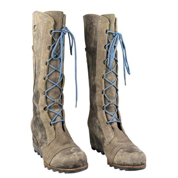 Sorel Women’s Cate The Great Brown Suede Wedge Riding Boot Size US 9 - Picture 5 of 11